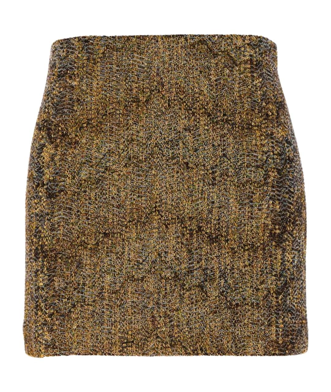 MISSONI Золотая полиэстеровая юбка мини, фото 1