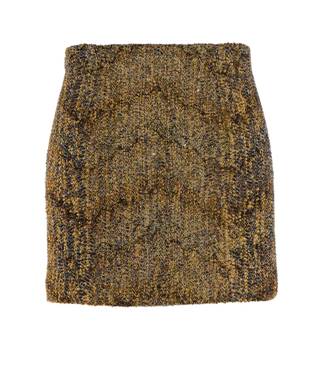 MISSONI Золотая полиэстеровая юбка мини, фото 2
