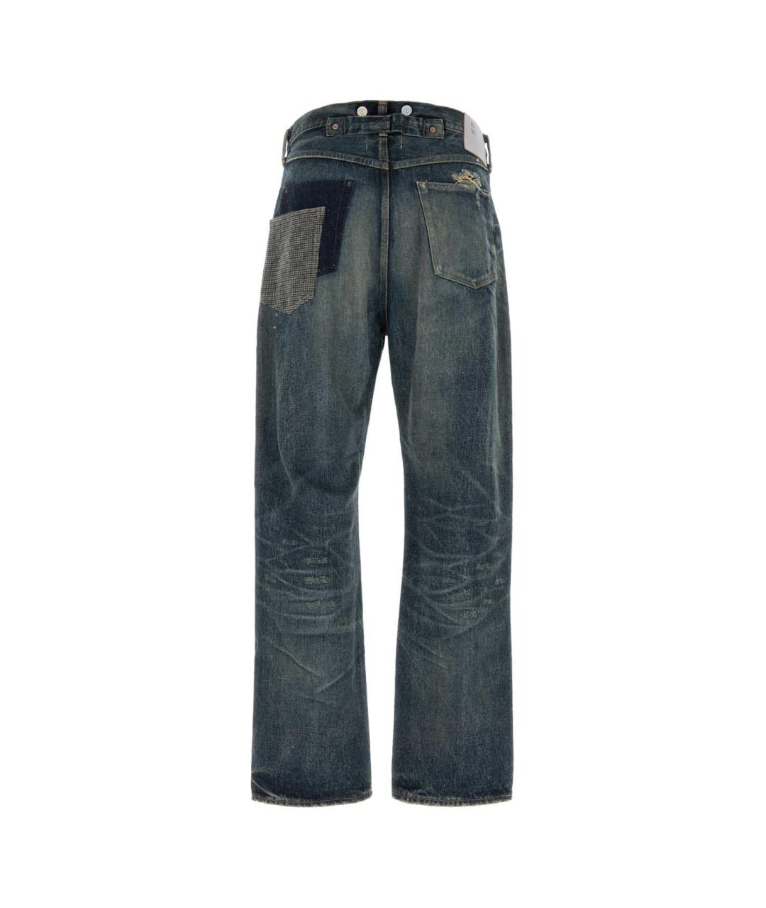 JUNYA WATANABE Синие хлопковые прямые джинсы, фото 2