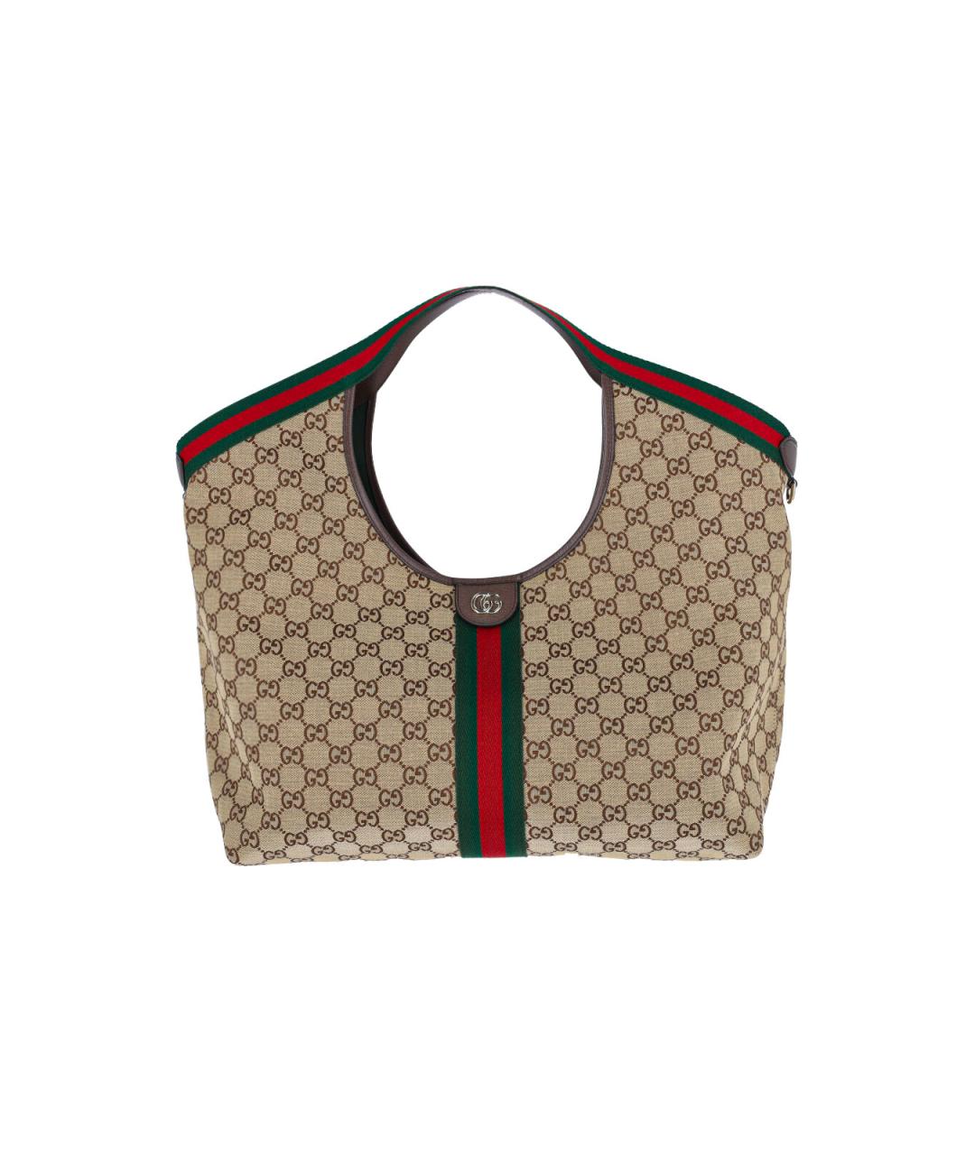 GUCCI Бежевая сумка тоут из канвы, фото 6