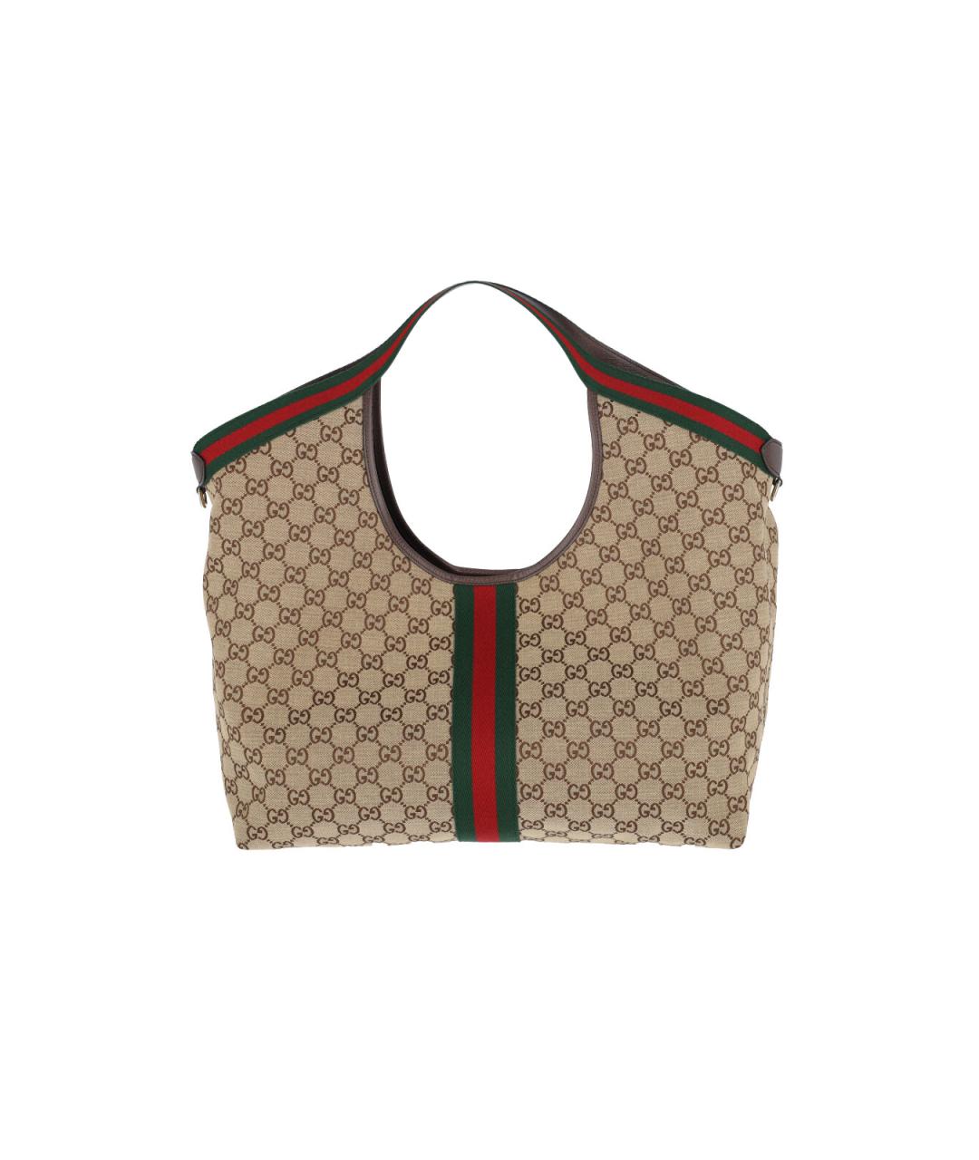 GUCCI Бежевая сумка тоут из канвы, фото 3