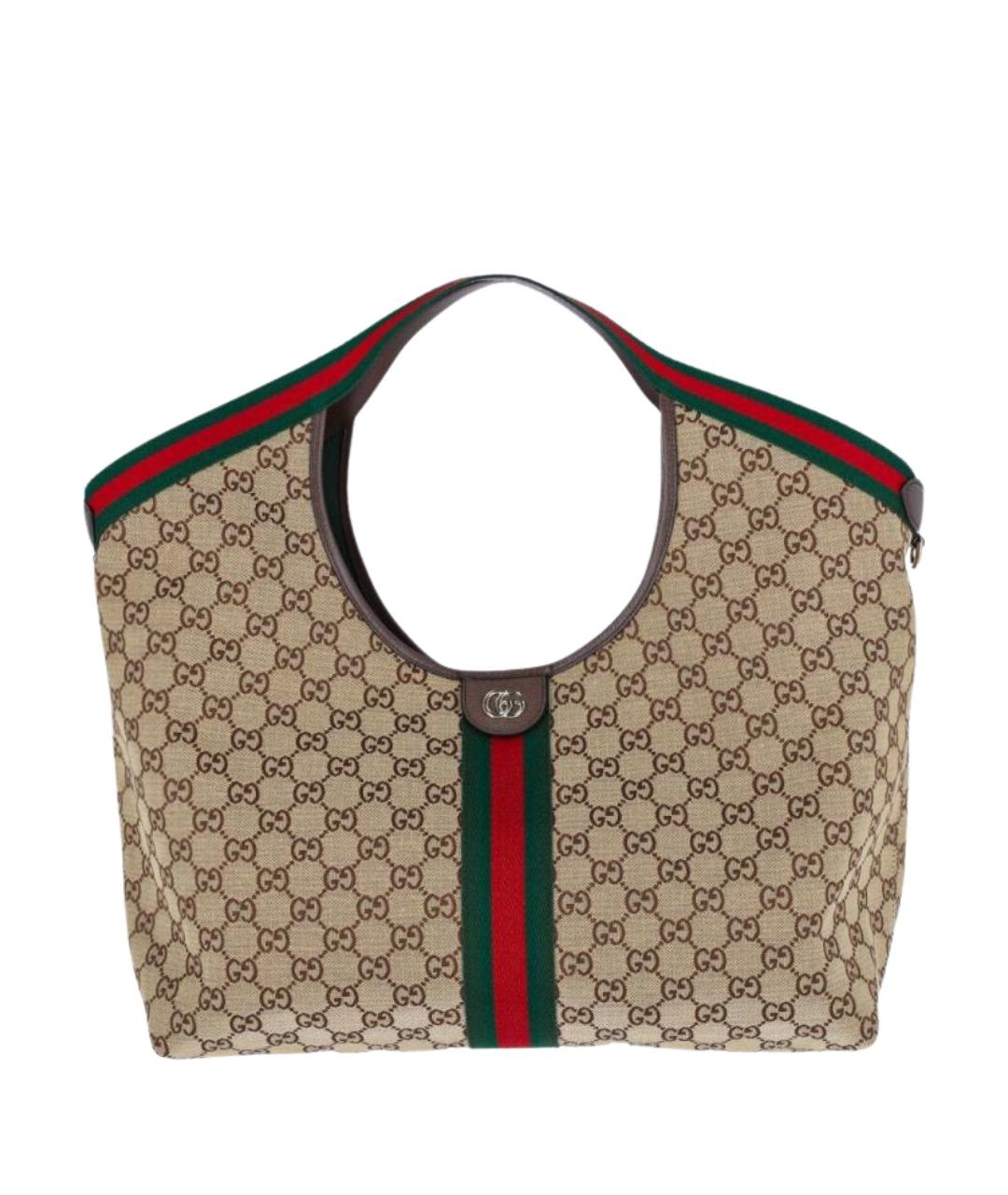 GUCCI Бежевая сумка тоут из канвы, фото 1