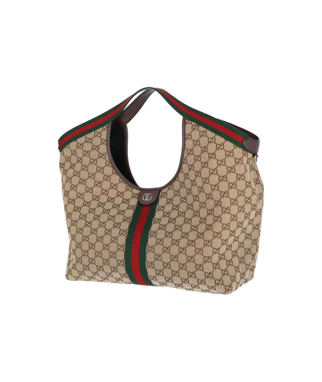 GUCCI Бежевая сумка тоут из канвы, фото 2