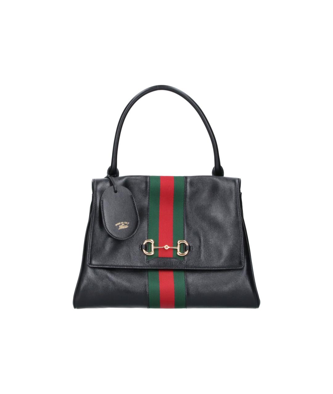 GUCCI Черная кожаная сумка тоут, фото 6