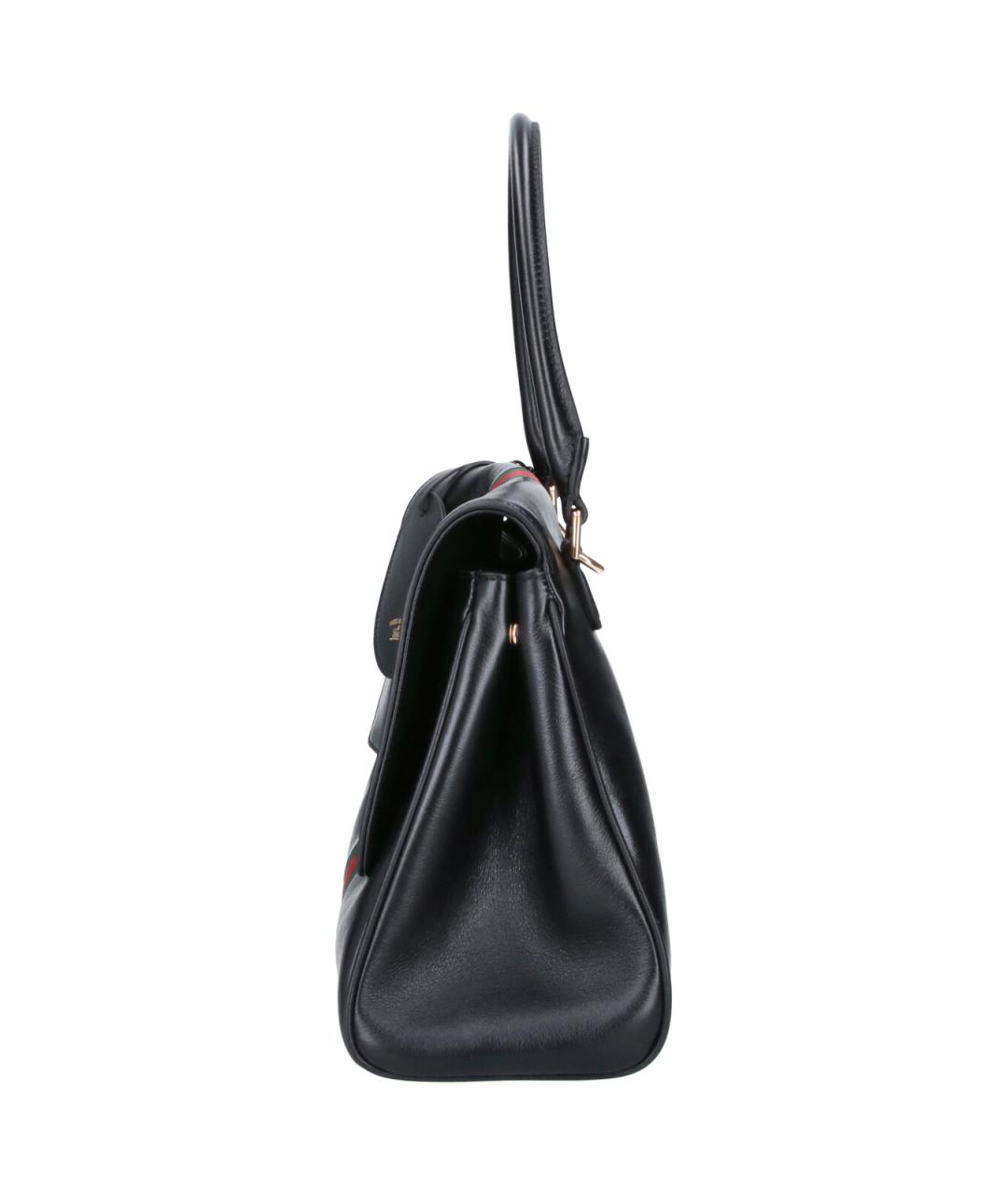 GUCCI Черная кожаная сумка тоут, фото 5