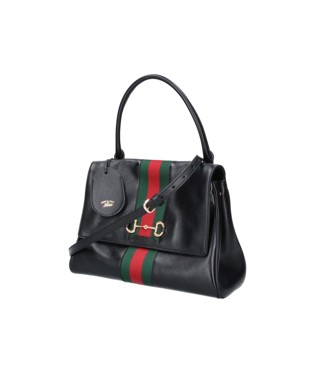 GUCCI Черная кожаная сумка тоут, фото 2