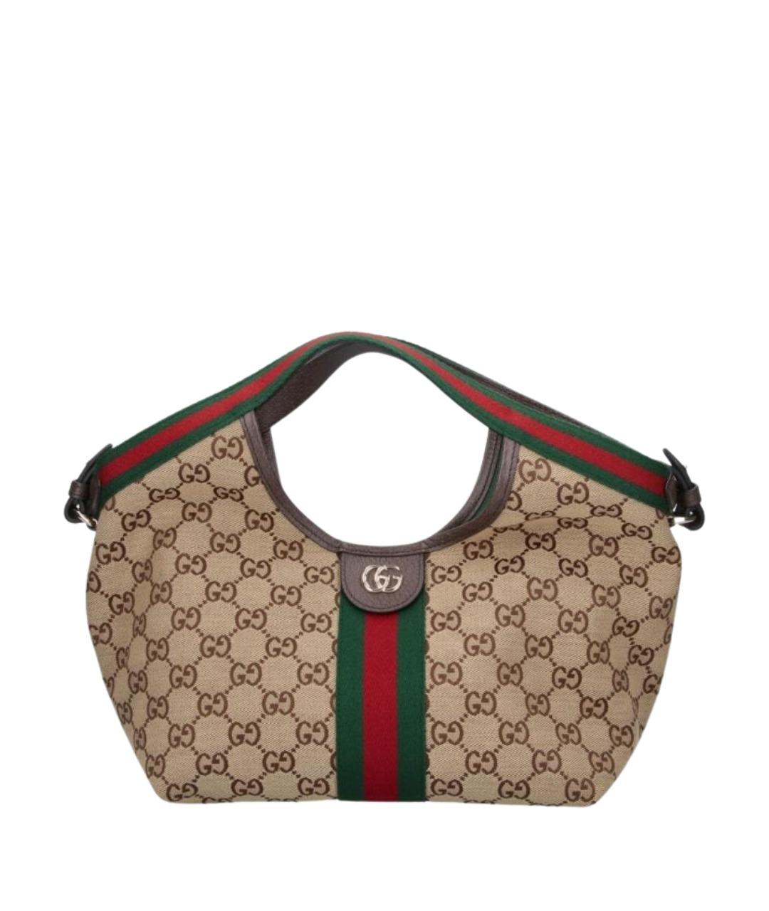 GUCCI Бежевая сумка тоут из канвы, фото 1