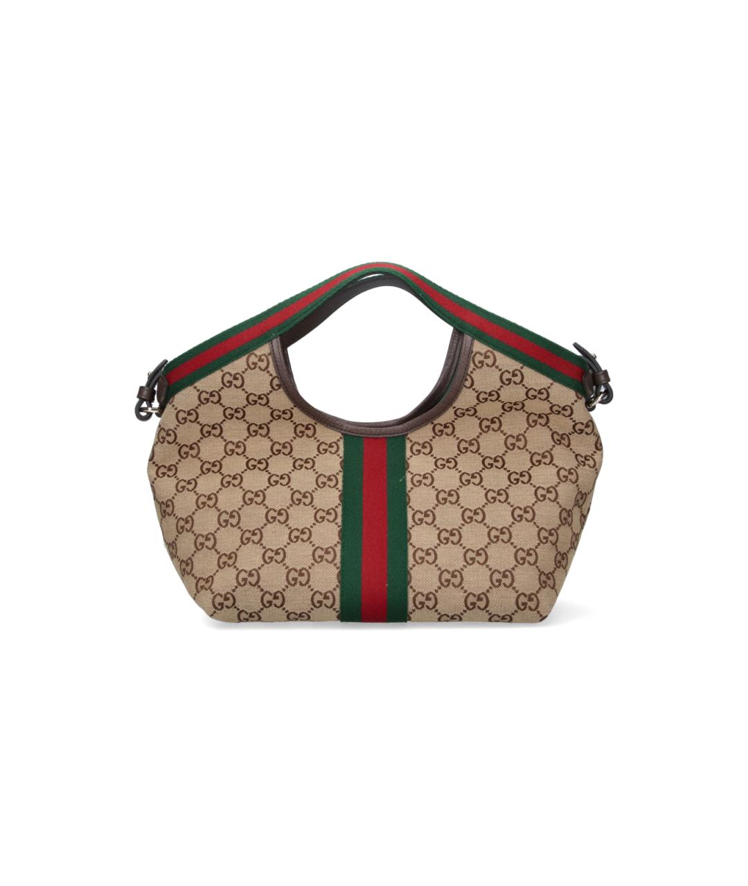 GUCCI Бежевая сумка тоут из канвы, фото 3