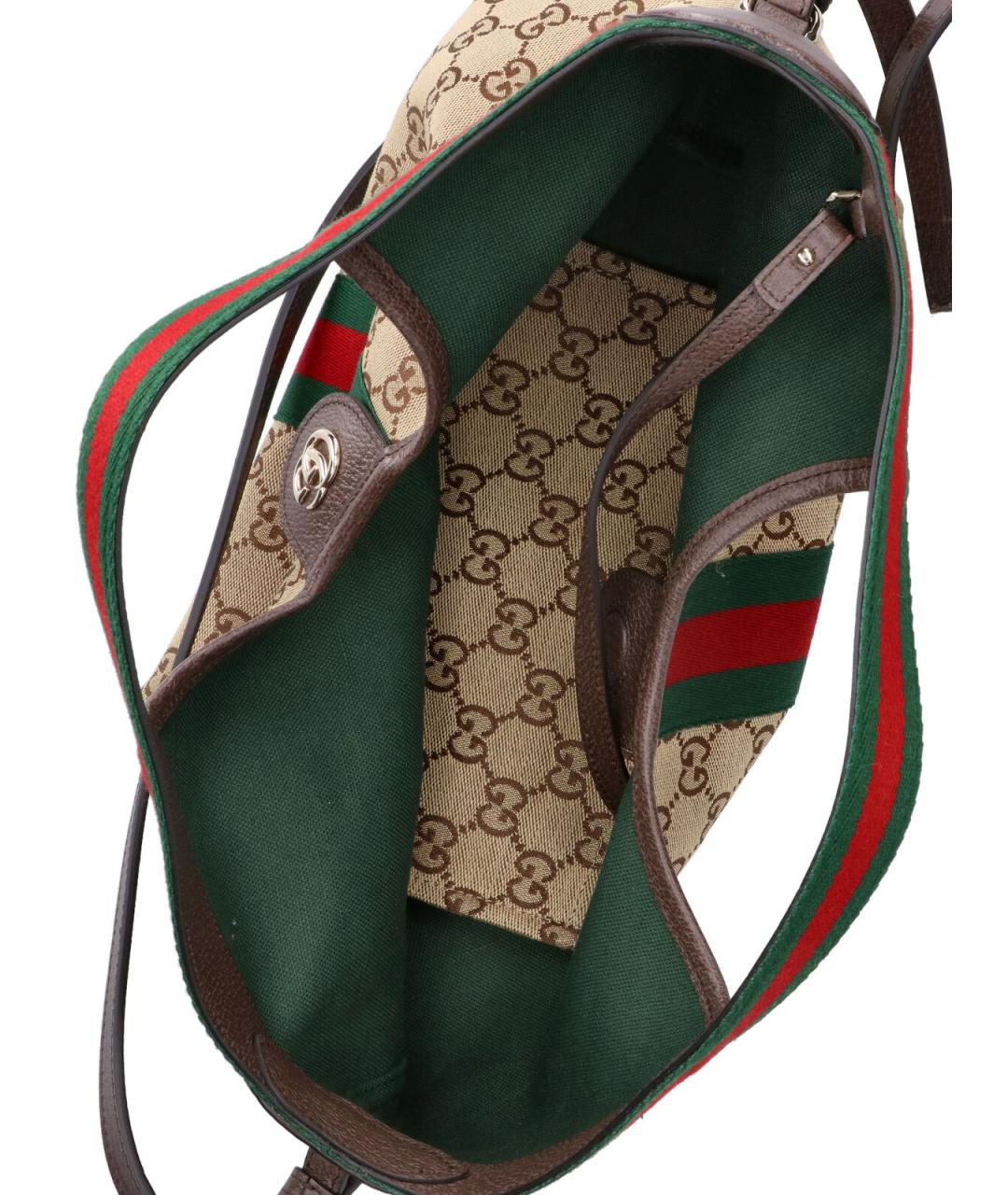 GUCCI Бежевая сумка тоут из канвы, фото 4