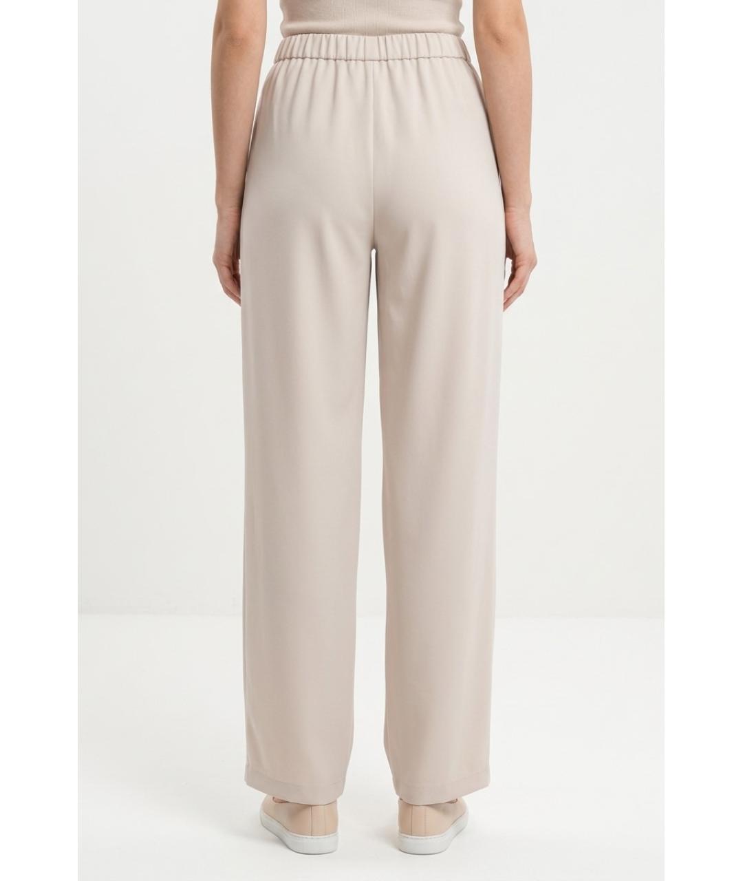 MAX MARA Бежевые шерстяные прямые брюки, фото 4