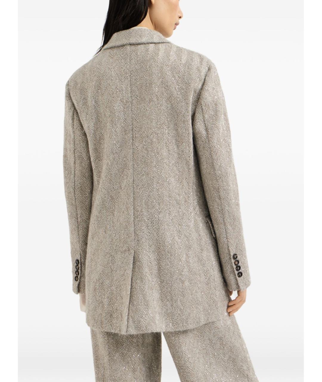 BRUNELLO CUCINELLI Бежевая шерстяная куртка, фото 6