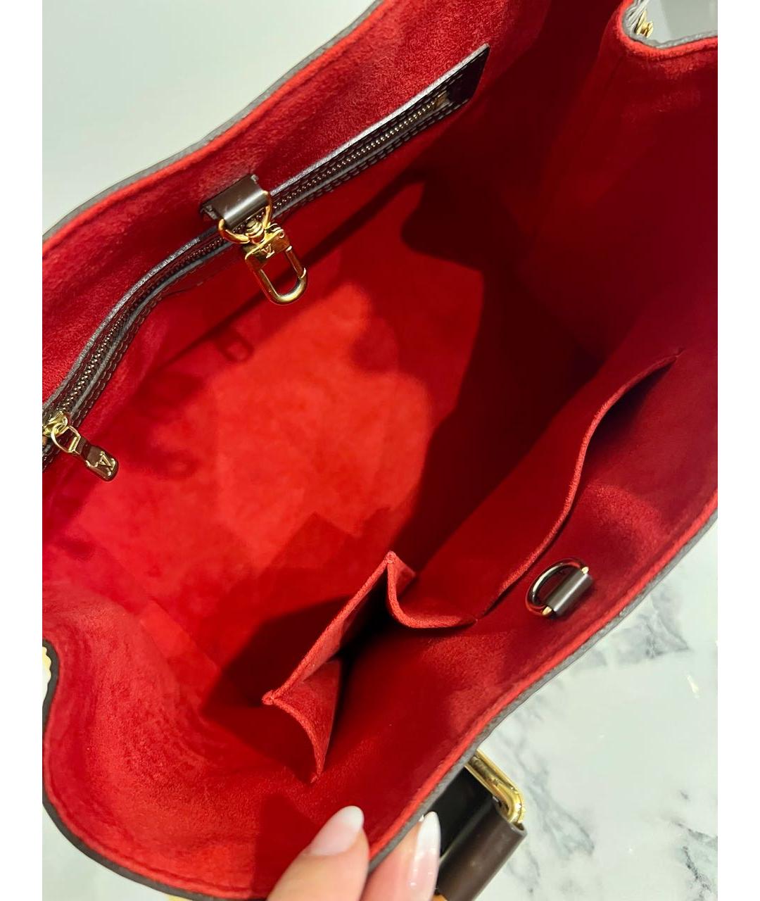 LOUIS VUITTON Коричневая сумка тоут из канвы, фото 4