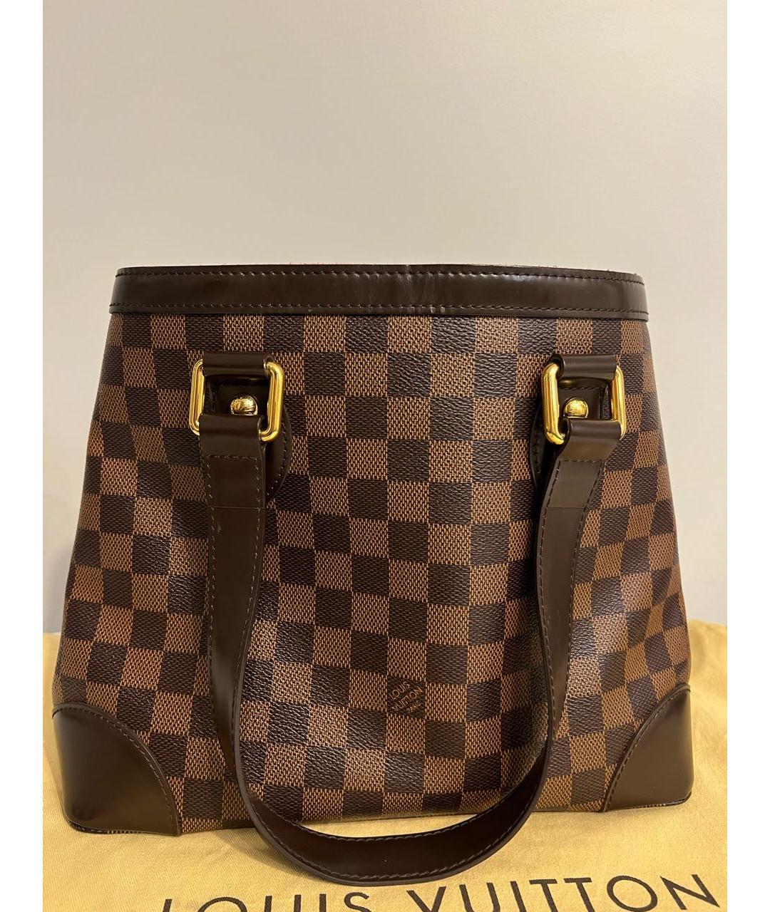 LOUIS VUITTON Коричневая сумка тоут из канвы, фото 3