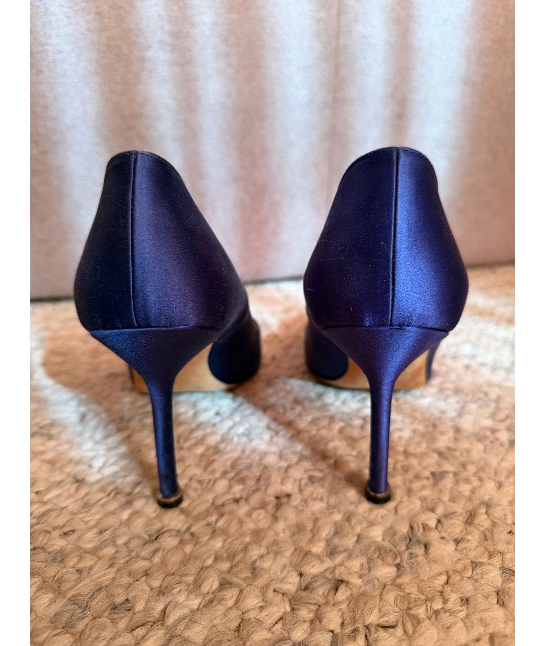 MANOLO BLAHNIK Синие текстильные туфли, фото 4