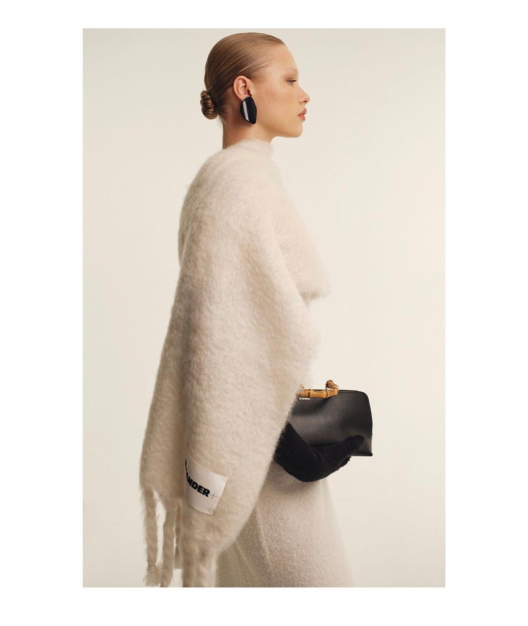 JIL SANDER Бежевый шарф, фото 7