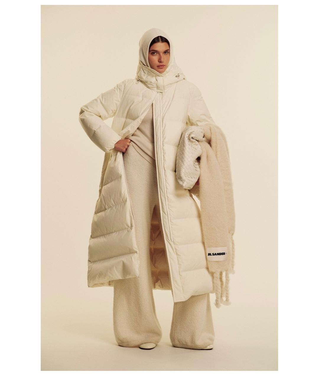JIL SANDER Бежевый шарф, фото 8