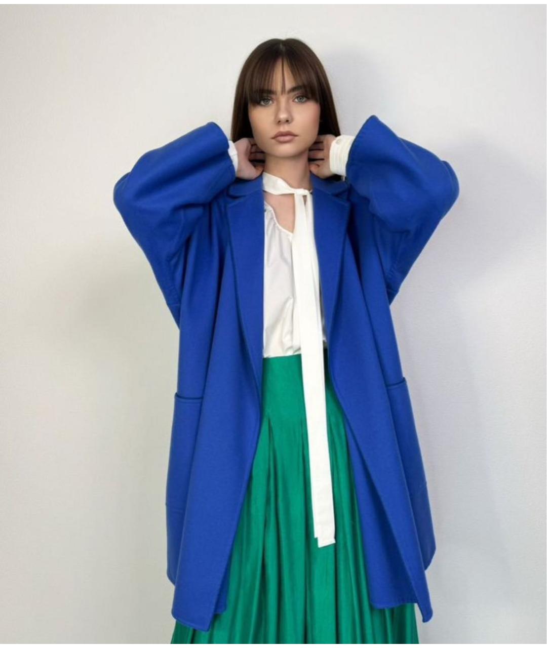 MAX MARA Синее кашемировое пальто, фото 6