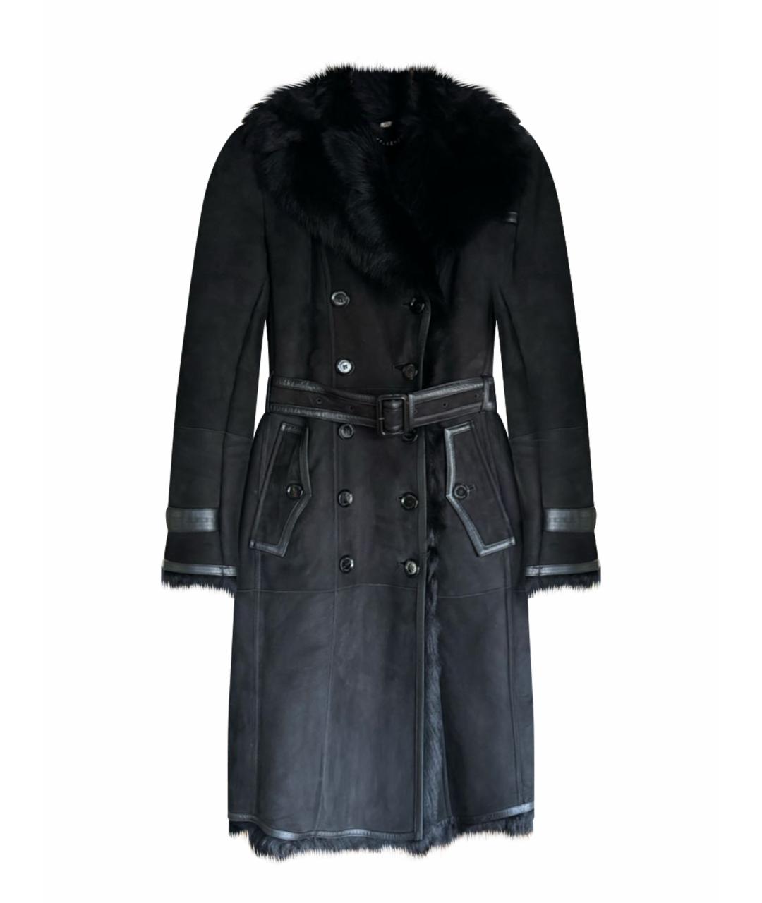 BURBERRY Черная меховая дубленка, фото 1