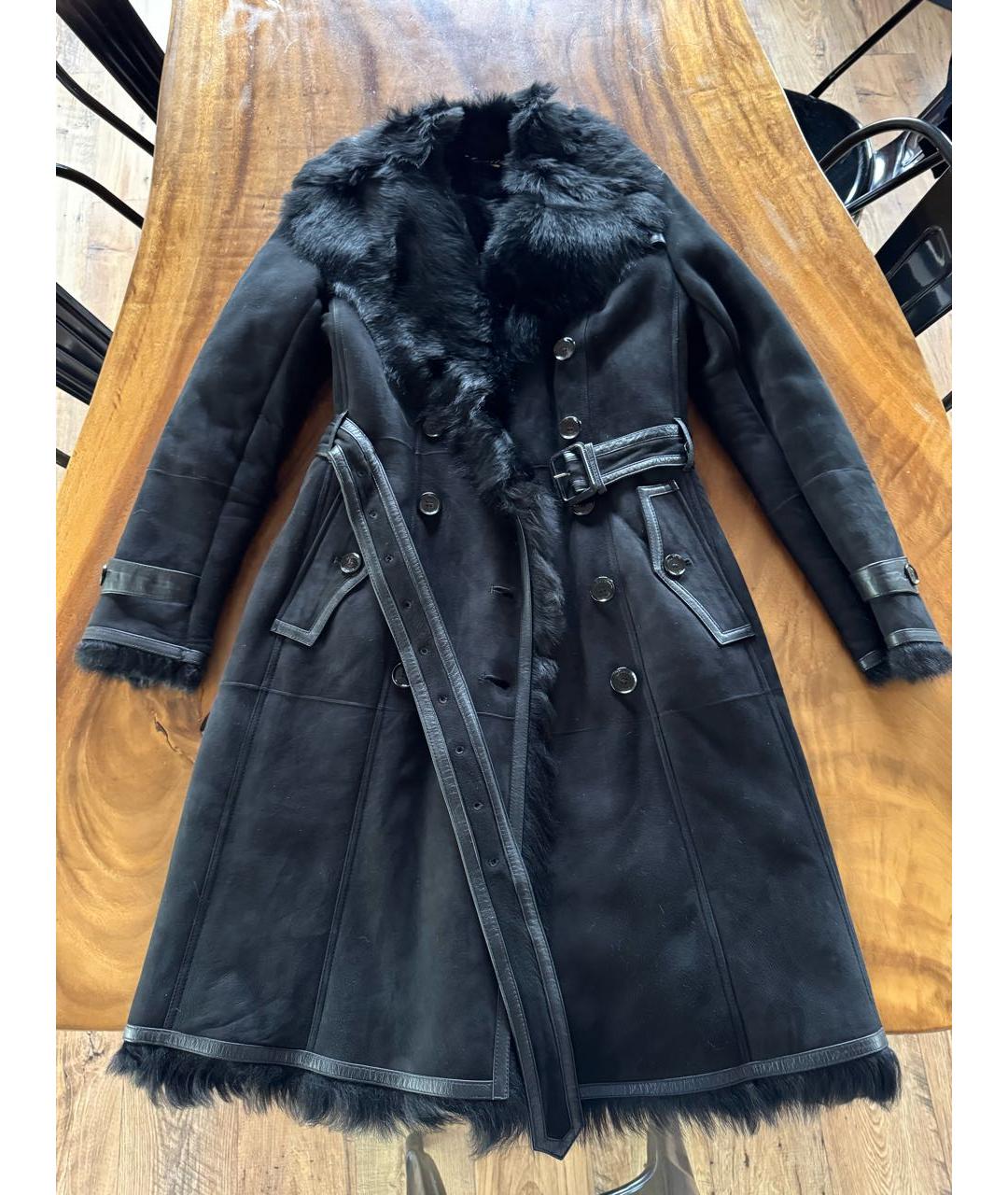 BURBERRY Черная меховая дубленка, фото 6