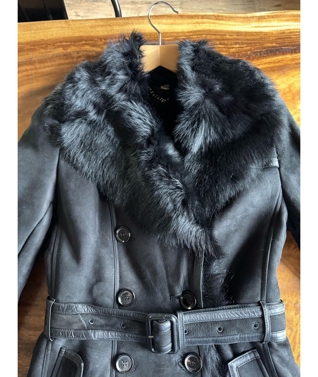BURBERRY Черная меховая дубленка, фото 4