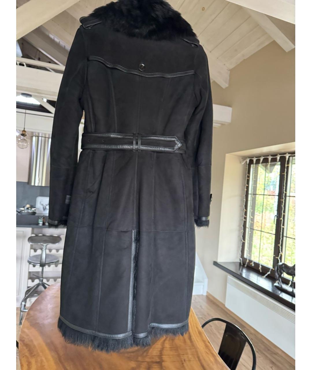 BURBERRY Черная меховая дубленка, фото 2