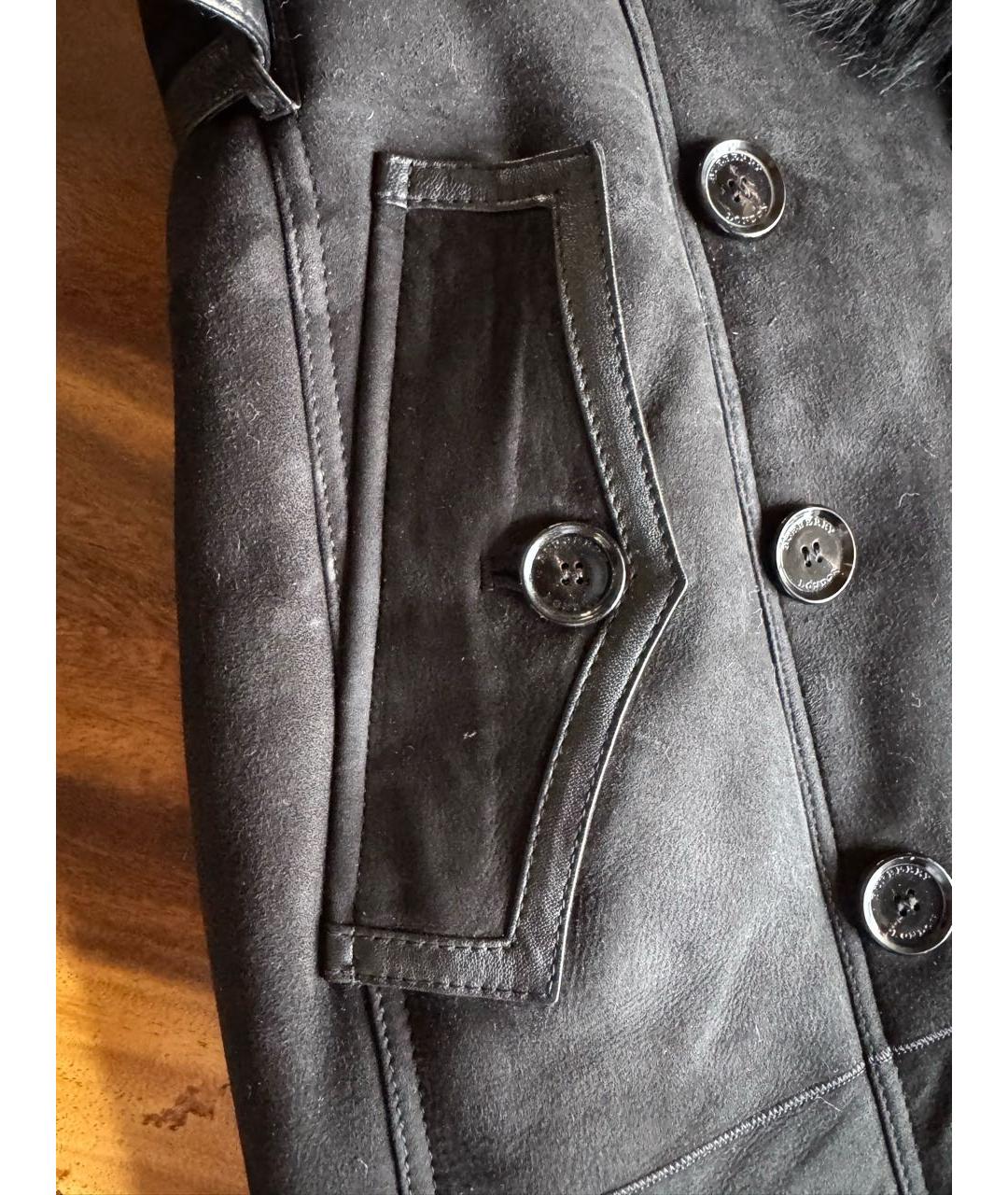 BURBERRY Черная меховая дубленка, фото 7