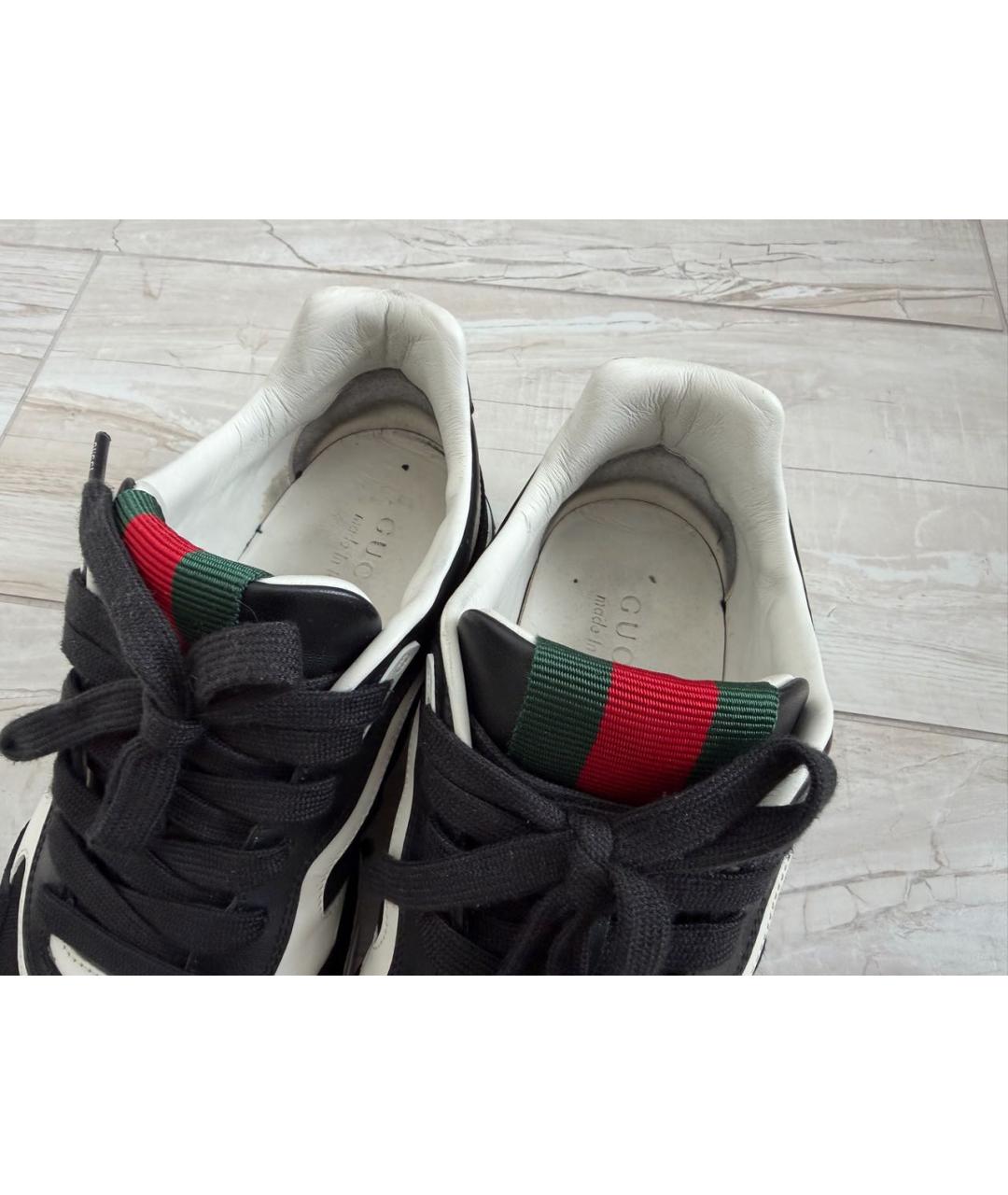 GUCCI Черные низкие кроссовки / кеды, фото 8