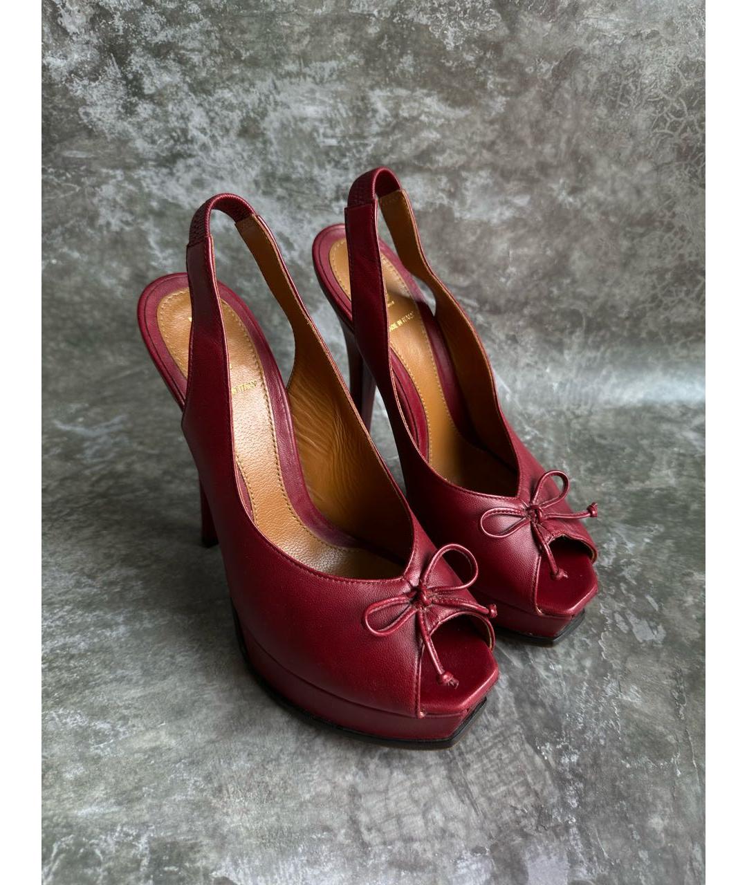 FENDI Красные кожаные босоножки, фото 2