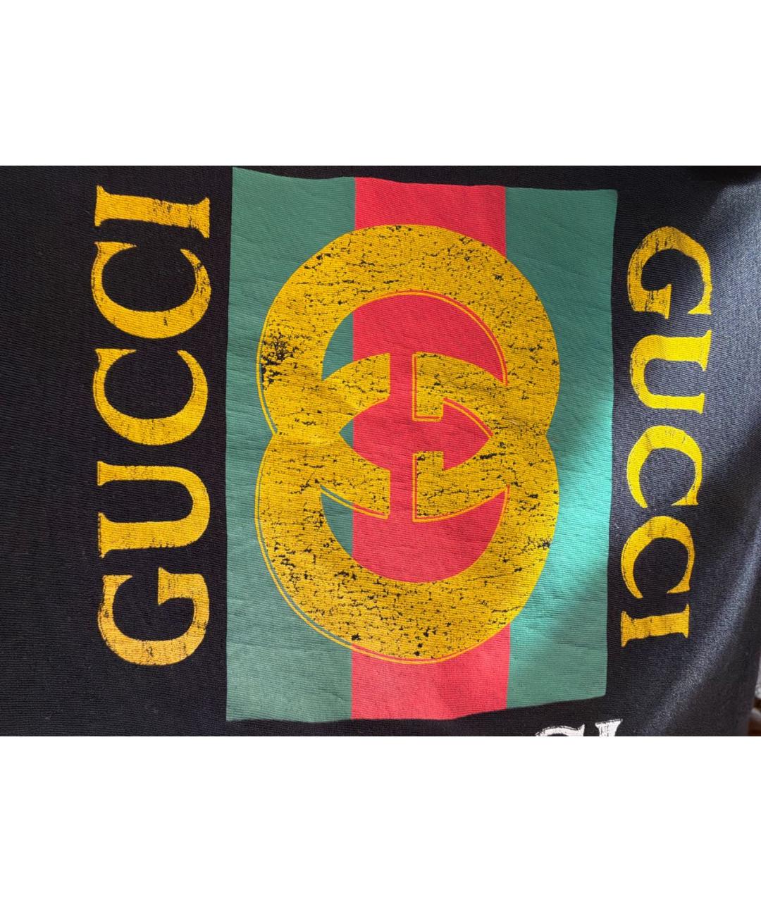 GUCCI Черная хлопковая детская футболка, фото 4