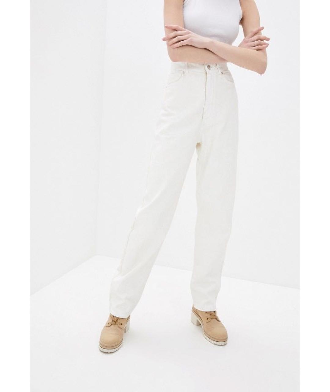 SPORTMAX Белые хлопковые прямые джинсы, фото 5