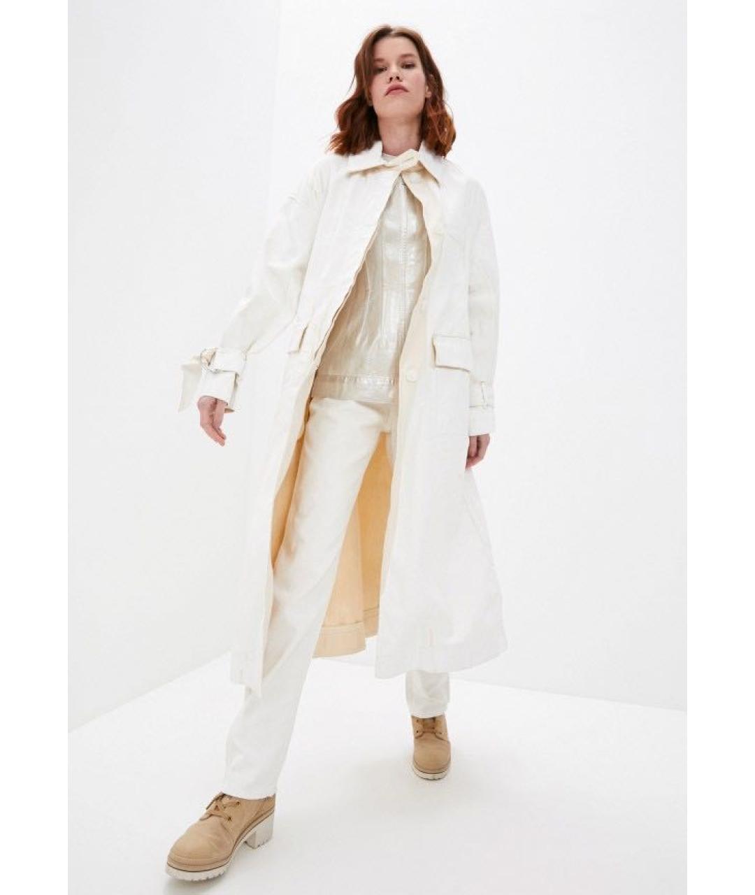 SPORTMAX Белые хлопковые прямые джинсы, фото 6