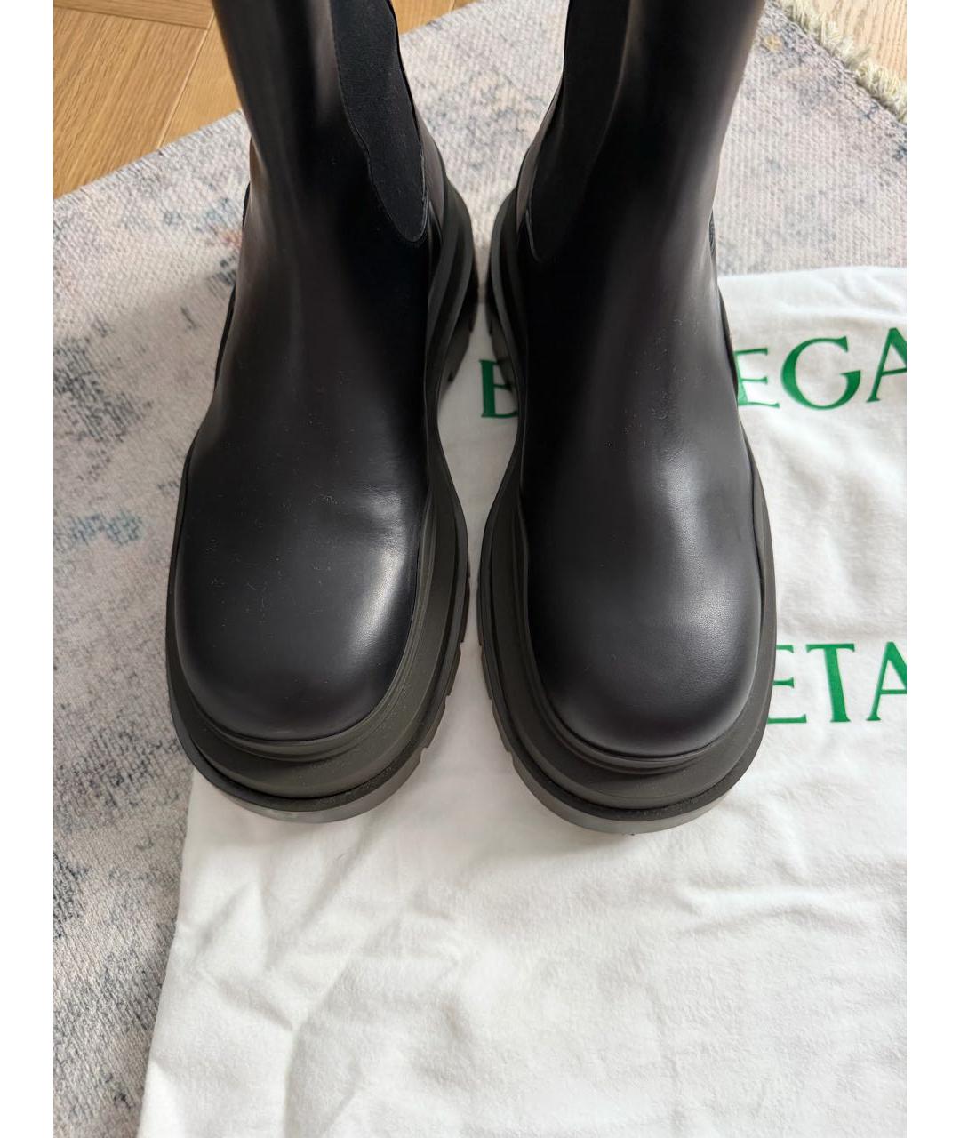 BOTTEGA VENETA Черные кожаные ботинки, фото 5