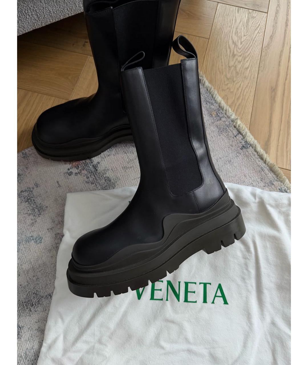 BOTTEGA VENETA Черные кожаные ботинки, фото 9