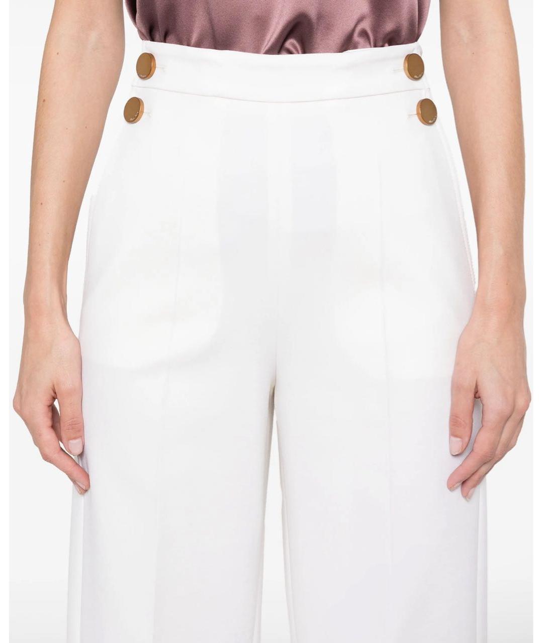 MAX MARA Белые шерстяные прямые брюки, фото 3