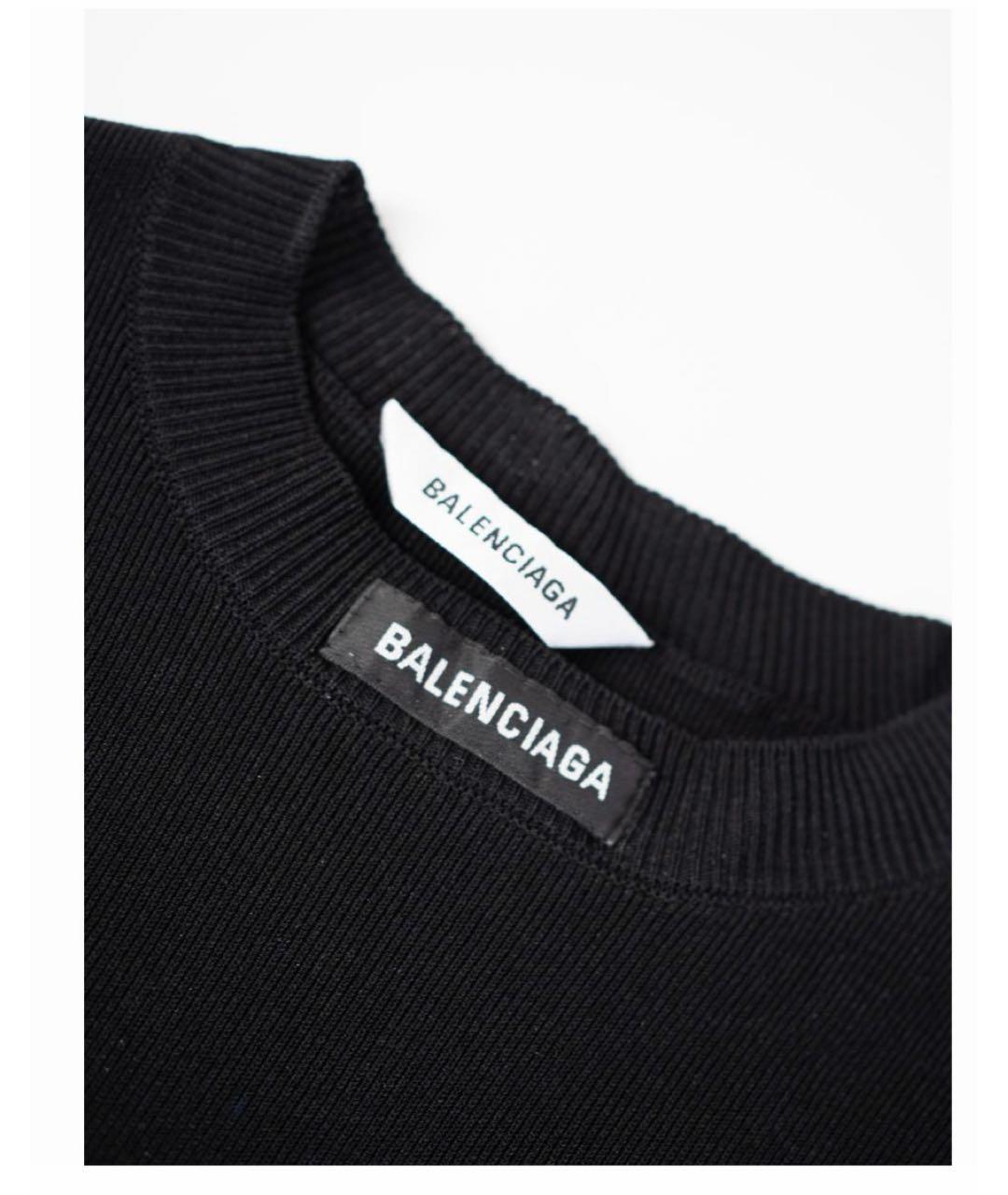BALENCIAGA Черный вискозный джемпер / свитер, фото 3