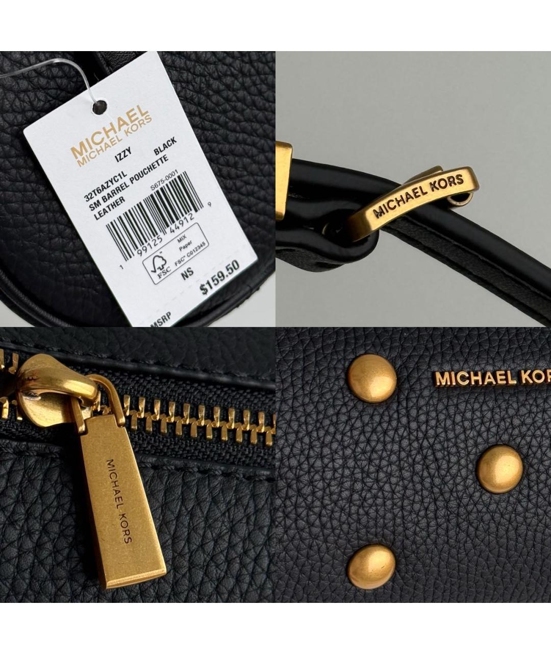 MICHAEL KORS Черная кожаная сумка через плечо, фото 5