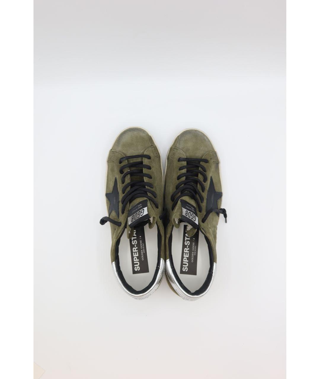 GOLDEN GOOSE Хаки замшевые низкие кроссовки / кеды, фото 7