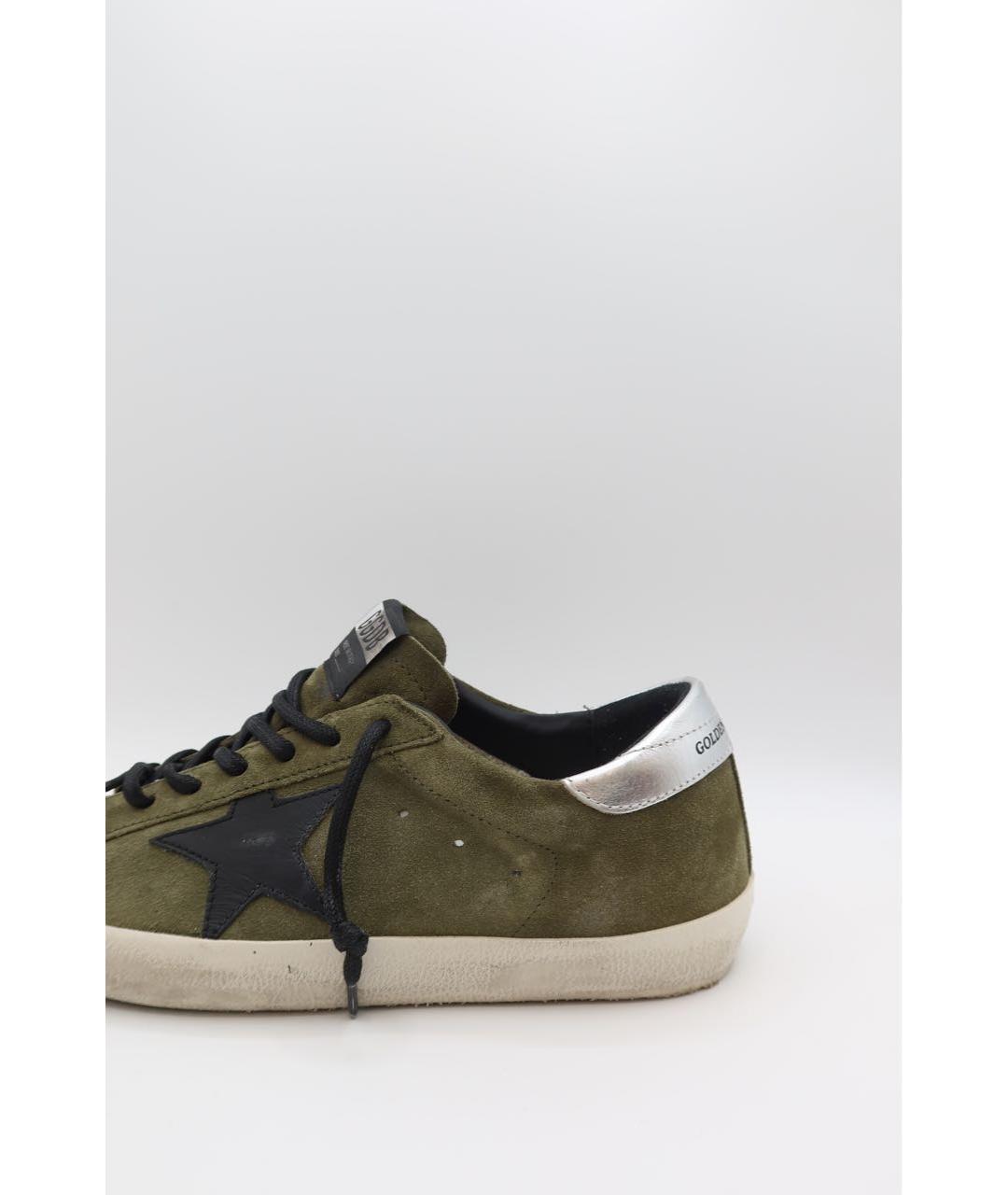 GOLDEN GOOSE Хаки замшевые низкие кроссовки / кеды, фото 3
