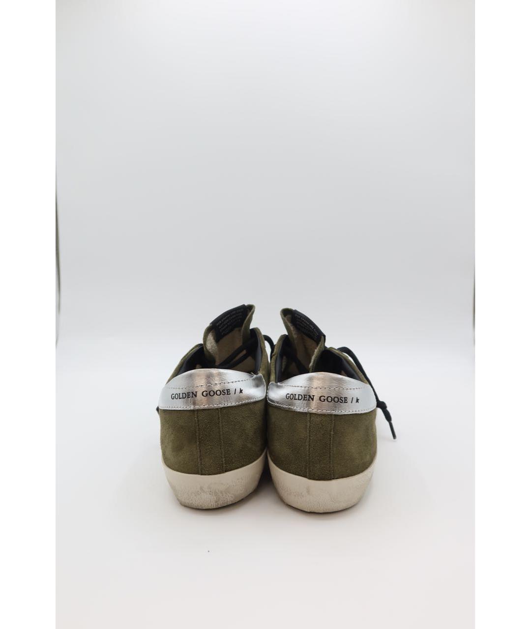 GOLDEN GOOSE Хаки замшевые низкие кроссовки / кеды, фото 6