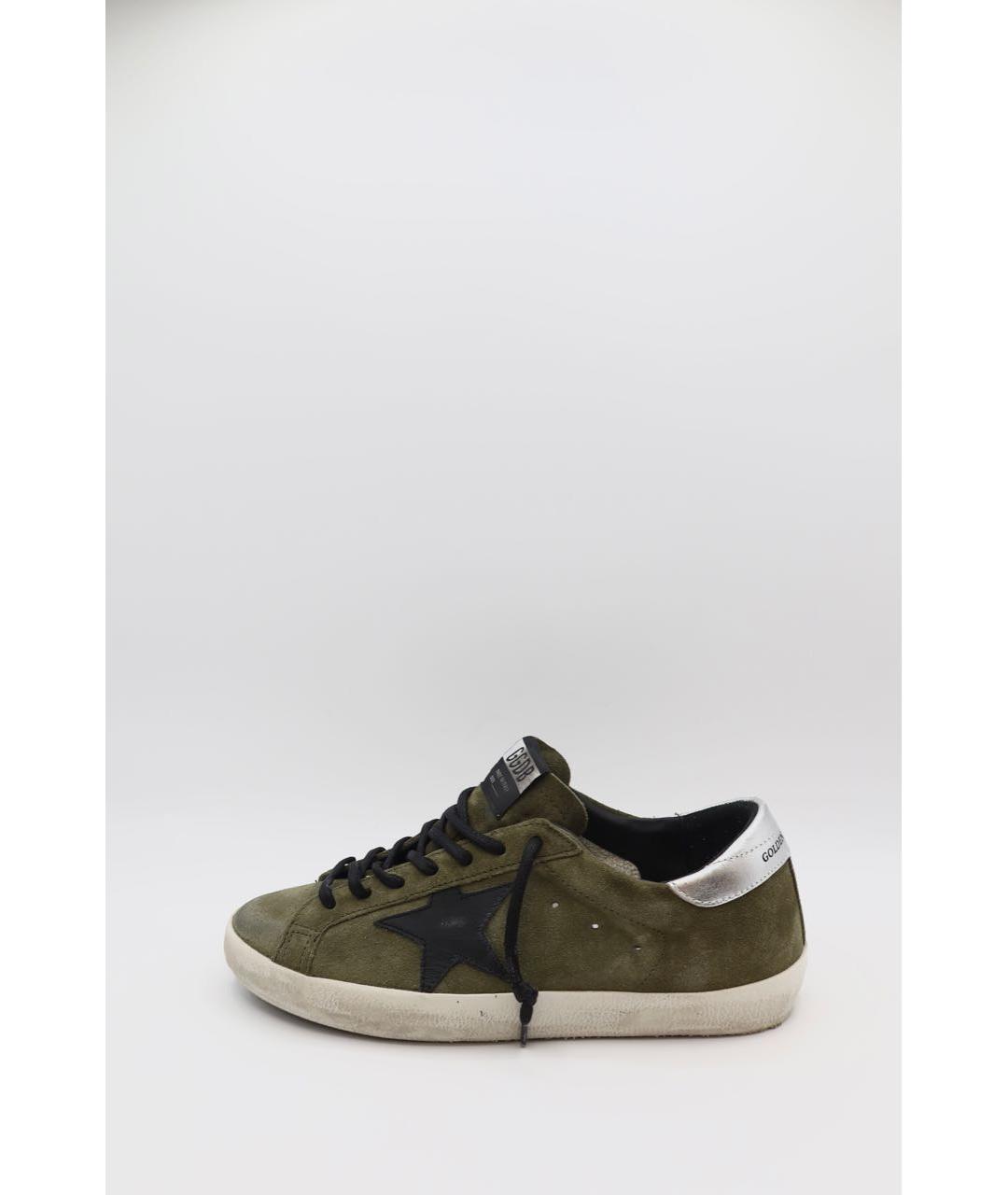 GOLDEN GOOSE Хаки замшевые низкие кроссовки / кеды, фото 8