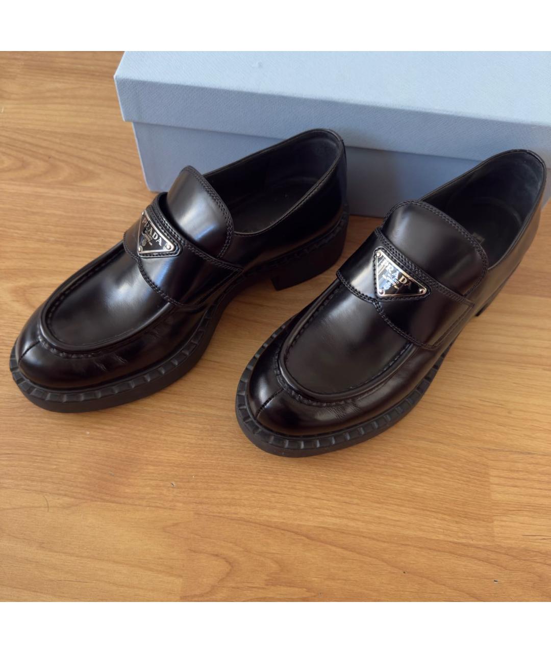 PRADA Черные кожаные лоферы, фото 2