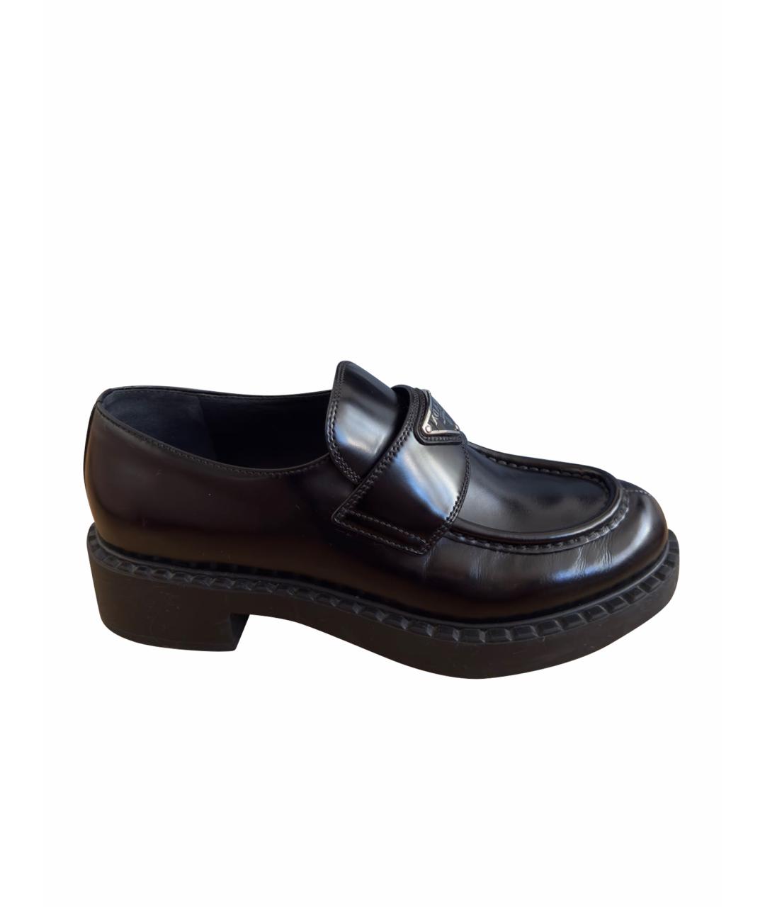 PRADA Черные кожаные лоферы, фото 1