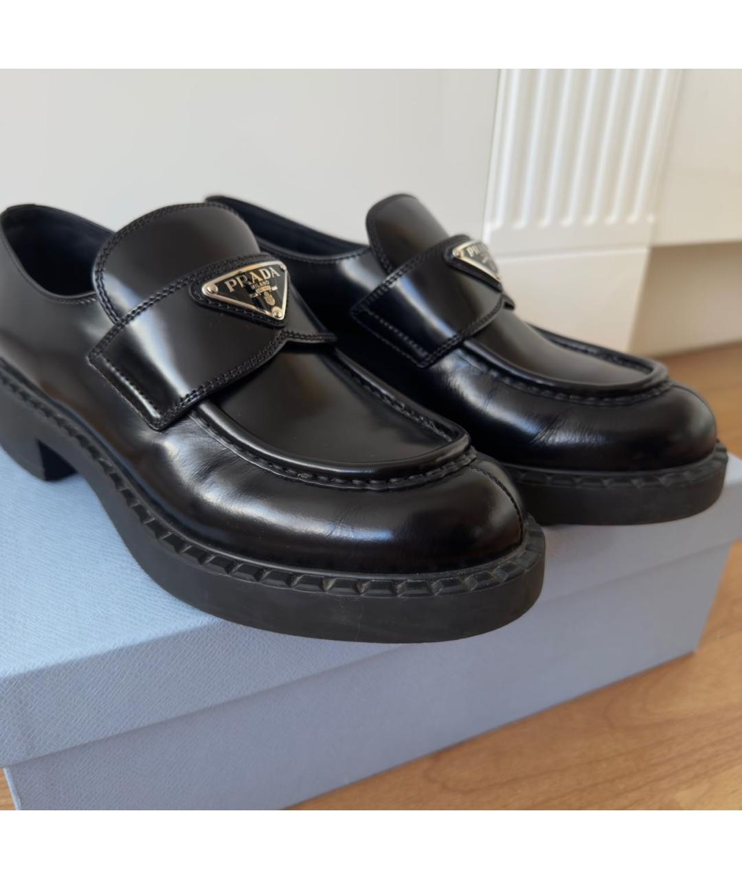 PRADA Черные кожаные лоферы, фото 6