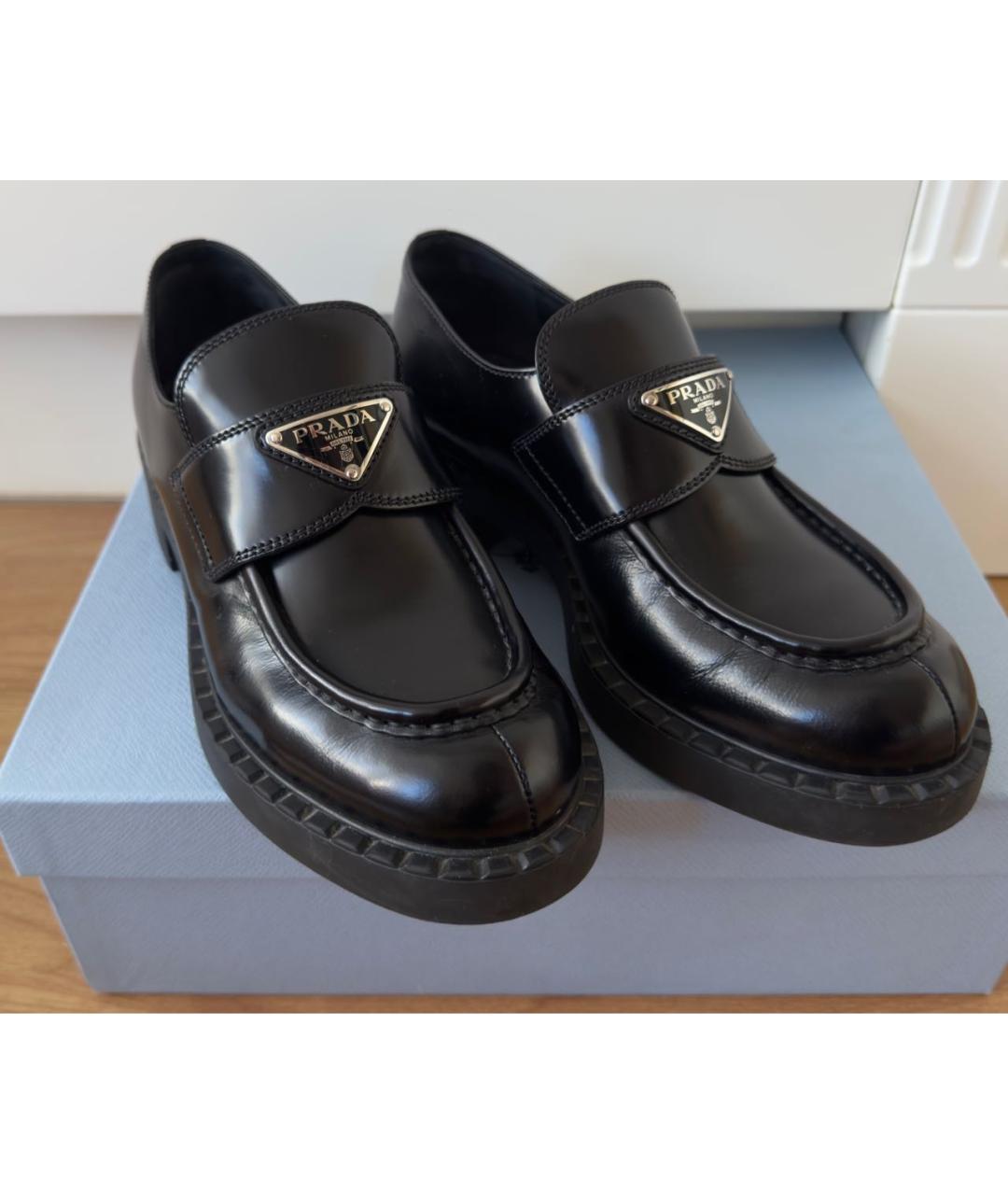 PRADA Черные кожаные лоферы, фото 8