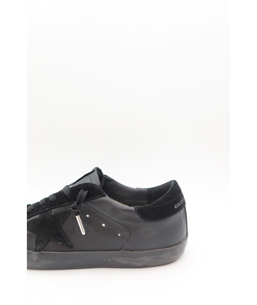 GOLDEN GOOSE Черные кожаные низкие кроссовки / кеды, фото 3