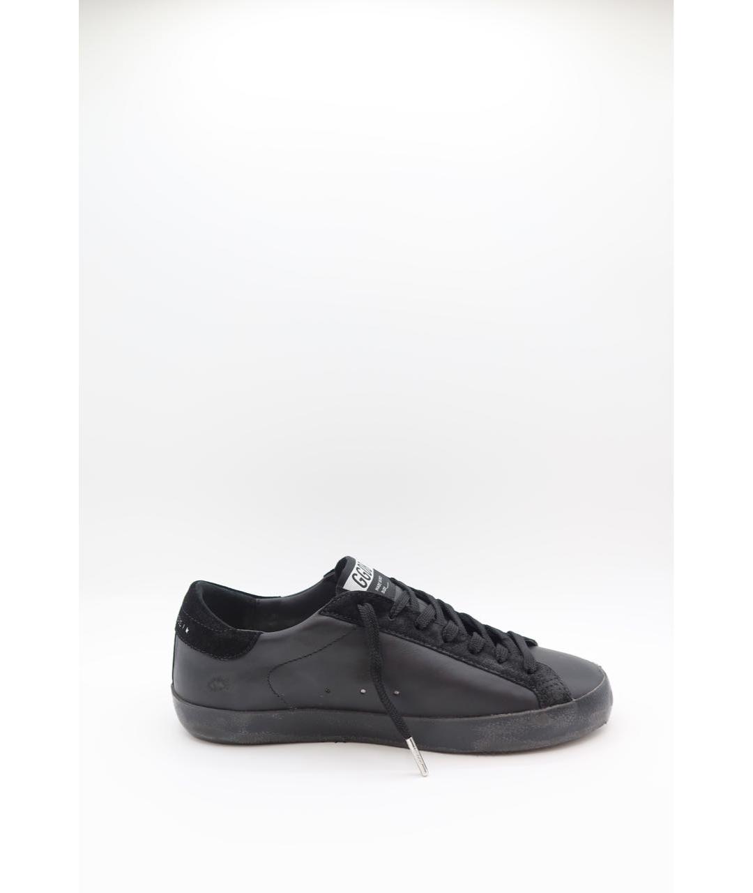 GOLDEN GOOSE Черные кожаные низкие кроссовки / кеды, фото 4