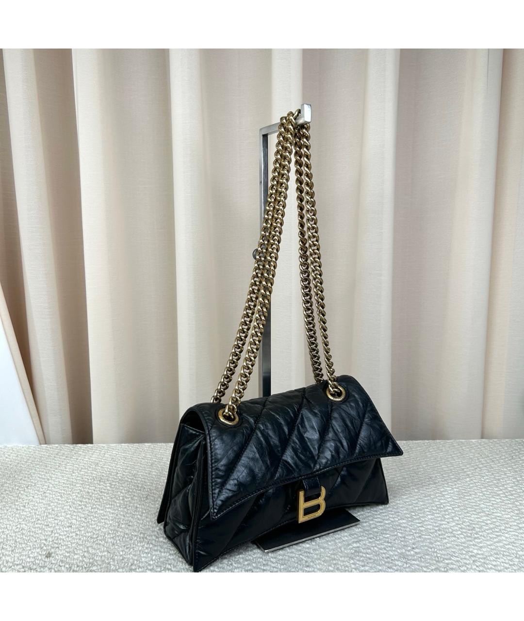 BALENCIAGA Черная кожаная сумка через плечо, фото 2