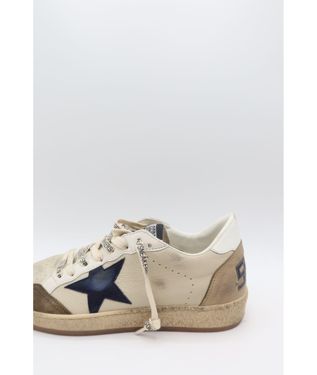 GOLDEN GOOSE Белые замшевые низкие кроссовки / кеды, фото 3