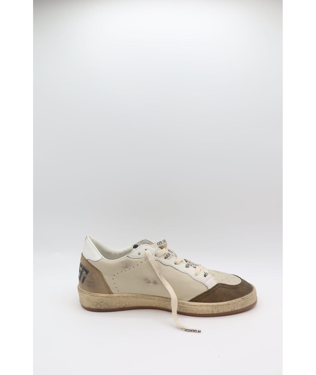 GOLDEN GOOSE Белые замшевые низкие кроссовки / кеды, фото 4