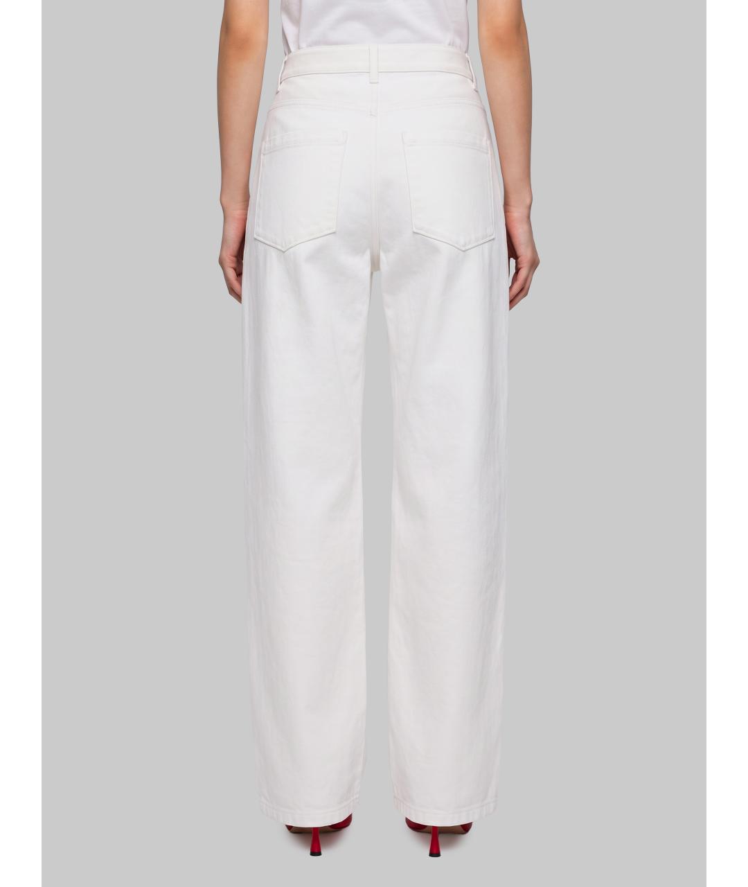 LOEWE Белые хлопковые прямые джинсы, фото 3